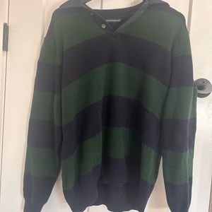 Brandy Melville Blue and Green Collared Sweater